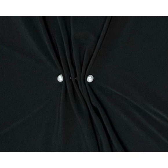Anne Klein Sleeveless Black Embellished Ruched Blouse Top XL Business Casual NWT - Picture 3 of 10